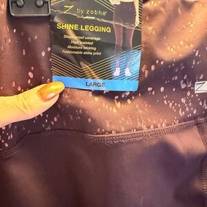 Zobha Brown Leggings with Shimmer